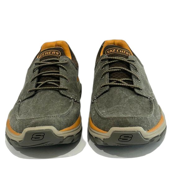Skechers Shoes Men’s Size 8WW Color Gray Orange Extra Wide Fit Air-Cooled - Picture 3 of 12